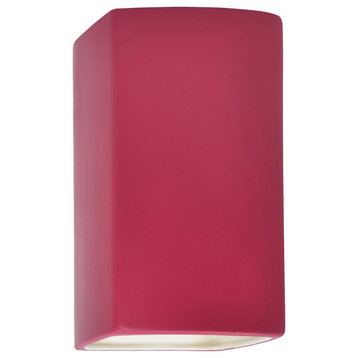Ambiance Large Rectangle Wall Sconce, Open Top & Bottom, Cerise, LED