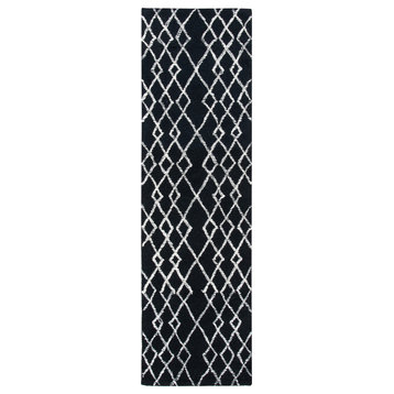 Safavieh Metro Collection MET994Z Rug, Black/Ivory, 2'3" x 8'