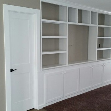 built in television and display case