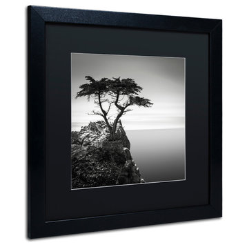 'The Lone Cypress' Matted Framed Canvas Art by Dave MacVicar