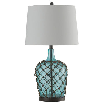 Cayos Blue | Meshed Glass Traditional Table Lamp