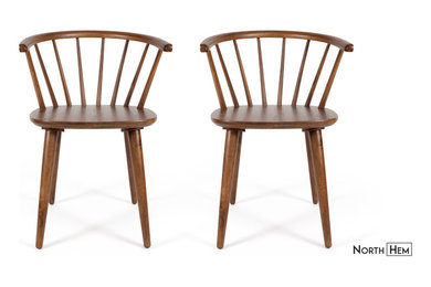 2 x Deauville Dining Chair | Brown Wooden Dining Chair