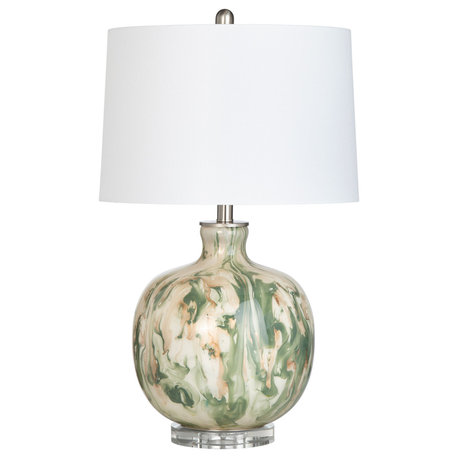 Waverly 27" Glass Table Lamp With Linen Shade