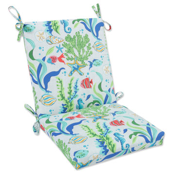 Coral Bay Blue Squared Corners Chair Cushion