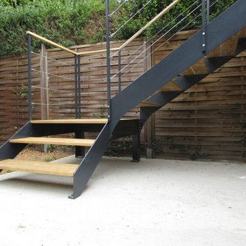 Escalier extérieur Acier et Bois