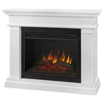 Real Flame Centennial Grand 55.5" Contemporary Wood Electric Fireplace in White