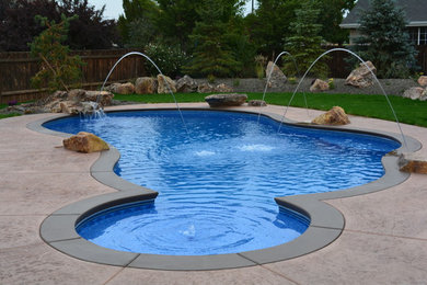 Example of an island style pool design in Boise