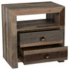 Kosas Norman Reclaimed Pine 2 Drawer Nightstand Distressed Charcoal