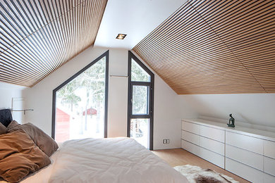 This is an example of a scandinavian bedroom in Auckland.