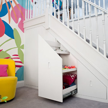 Kids room under stair storage