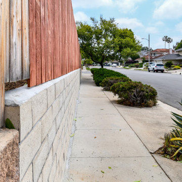Camarillo Retaining Wall, CMU Block Wall, Wood Fencing