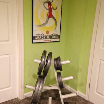 unfinished basement renovation: Gym-room