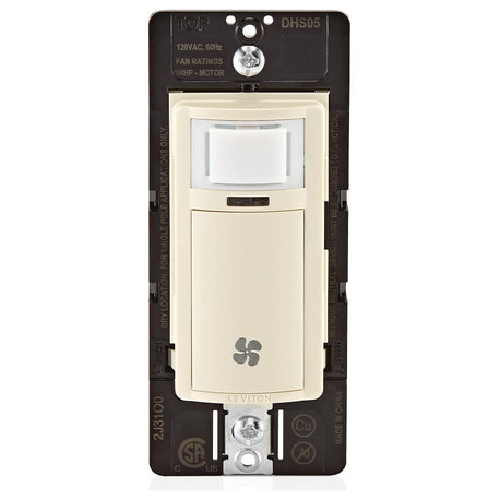 DHS05-1LI Humidity Sensor Switch for Bathroom Exhaust Fan, Automate Ventilation, Light Almond