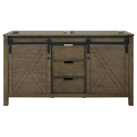 Lexora Home Marsyas 60" Vanity Cabinet in Rustic Brown