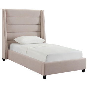 Koah Blush Velvet Bed in Twin - Blush