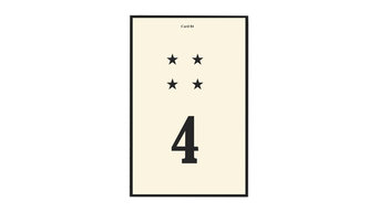 Number 4 Flash Card Art, Black