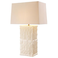 White Ceramic Table Lamp | Eichholtz Sagano, white, 9"W x 18"D x 28"H