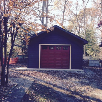 Matching Detached Garage and Workshop