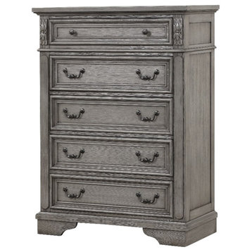 Grace Traditional Chest Made With Wood in Gray