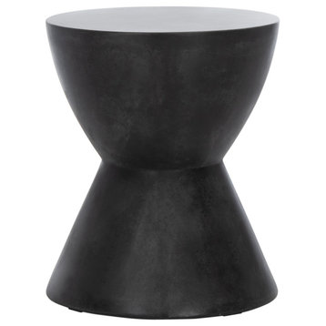 Athena Concrete Accent Stool Black Safavieh