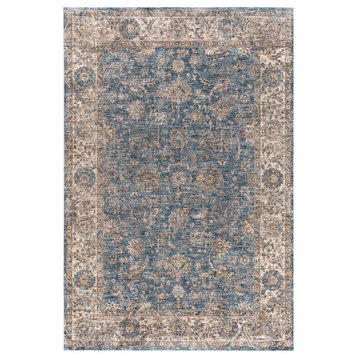 Mirabel Traditional Area Rug, Navy/Gray, 2'7"x7'3"