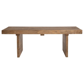 Scandinavian Slatted Wood Coffee Table, Natural