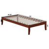 AFI Colorado Solid Wood Modern Twin Bed with USB Charger in Walnut