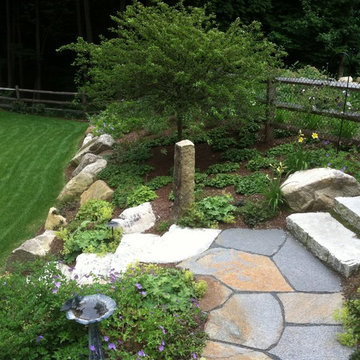 Goshen Stone Walkway with Aged Granite Steps