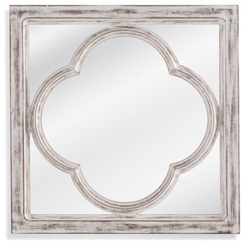 Bassett Mirror Wood Sutter Wall Mirror With White Finish M4088EC