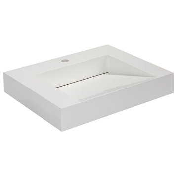 Aquamoon Venice Infinity Modern Bathroom Vessel Sink, 23 3/4"