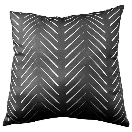 Chevron Columns Double Sided Pillow, Black, 16x16