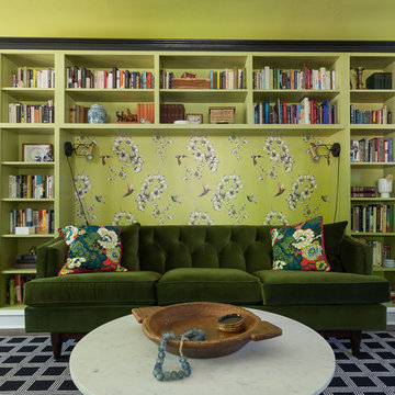 Eclectic Green Bookcases in Elmhurst, Illinois