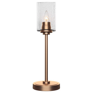 Luna 1-Light Table Lamp, New Age Brass/Clear Bubble