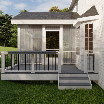Moisture Shield Elevate Alpine Gray Screened Porch and Deck