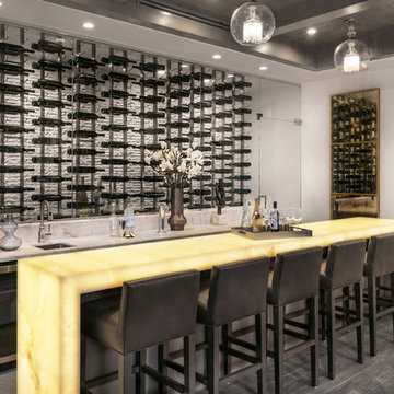 Newport Coast Mansion Wine Cellar and Wine Wall