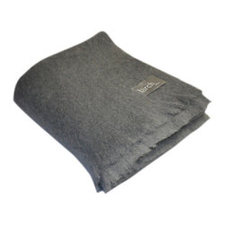 Belle and June - Charcoal Mohair Throw Blanket - Throws