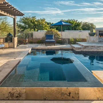 Contemporary Pool and Perimeter Overflow Spa - Biltmore Phoenix