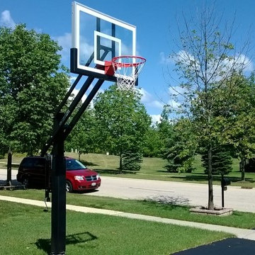 Joseph G's Pro Dunk Silver Basketball System on a 30x16 in GILBERTS, IL