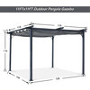 Patio Pergola, Sturdy Metal Structure With Adjustable Polyester Shade, Dark Gray