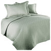 Lotus Home Diamondesque Water and Stain Resistant Quilt, Sage, Twin