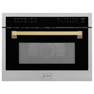 ZLINE 24" Microwave Oven, Stainless With Champagne Bronze MWOZ-24-CB