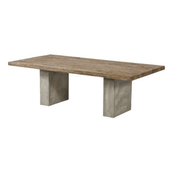 Modrest Renzo Modern Oak and Concrete Dining Table 94"