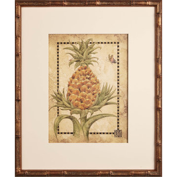 Pineapple I in Golden Bamboo Artwork