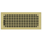 Wholesale Registers - Brass Rockwell Plated Steel Craftsman Floor Register, 6"x14" - Prepare your home for this year today with our rockwell register. This 6" x 14" plated brass floor vent provides a perfect synergy between strong and stunning. The brass plating provides a striking view while the 3mm thick solid steel core provides reliability and durability. This floor vent is easily installed by dropping the steel damper into a 6" x 14" hole. These faceplates are covered with a clear lacquer coating and is measured at 7 3/8" x 15 3/4". Also, by simply adding spring clips, you may affix this floor vent to any sidewall. The durable build and clear coat finish make this register a safe bet for your home improvements.