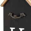 30"H Solid Wood House Porch Sign, Black