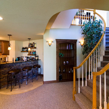 Basement Entry with Bar