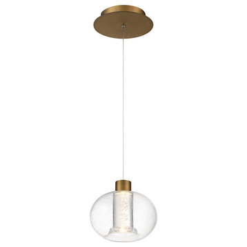 WAC Crater 3500K Pendant Light in Aged Brass