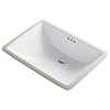 Elavo Ceramic Rectangle Undermount Bathroom Sink, White