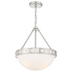 Crystorama - Crystama KIR-B8105-BF Kir, 3 Light Chandelier In Modern and y St - The Kirby pendant has a stylish silhouette that exKirby 3 Light Chande Polished Nickel Etch *UL Approved: YES Energy Star Qualified: n/a ADA Certified: n/a  *Number of Lights: 3-*Wattage:60w Incandescent bulb(s) *Bulb Included:No *Bulb Type:Incandescent *Finish Type:Polished Nickel