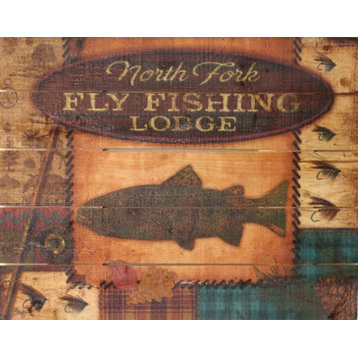 Fly Fishing Lodge Pallet Art